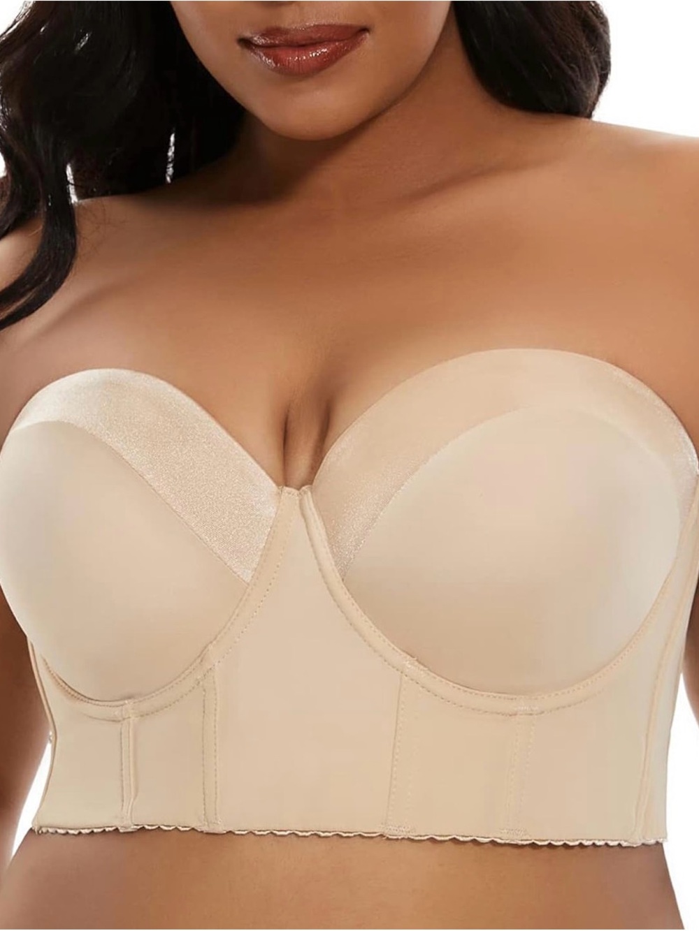 SEA BBOT Longline Strapless Bra Beige Full Coverage 38DDD bustier